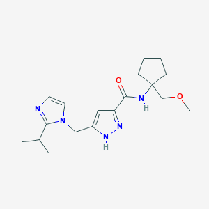 5-[(2-isopropyl-1H-imidazol-1-yl)methyl]-N-[1-(methoxymethyl)cyclopentyl]-1H-pyrazole-3-carboxamide