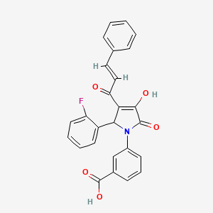 3-[3-cinnamoyl-2-(2-fluorophenyl)-4-hydroxy-5-oxo-2,5-dihydro-1H-pyrrol-1-yl]benzoic acid