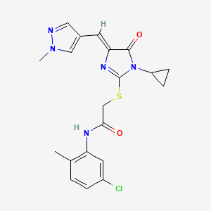 N-(5-CHLORO-2-METHYLPHENYL)-2-({1-CYCLOPROPYL-4-[(Z)-1-(1-METHYL-1H-PYRAZOL-4-YL)METHYLIDENE]-5-OXO-1,5-DIHYDRO-4H-IMIDAZOL-2-YL}SULFANYL)ACETAMIDE