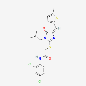 N-(2,4-DICHLOROPHENYL)-2-({1-ISOBUTYL-4-[(E)-1-(5-METHYL-2-THIENYL)METHYLIDENE]-5-OXO-4,5-DIHYDRO-1H-IMIDAZOL-2-YL}SULFANYL)ACETAMIDE