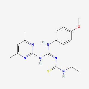 1-{(Z)-[(4,6-dimethylpyrimidin-2-yl)amino][(4-methoxyphenyl)amino]methylidene}-3-ethylthiourea