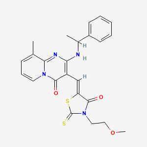 3-{[3-(2-methoxyethyl)-4-oxo-2-thioxo-1,3-thiazolidin-5-ylidene]methyl}-9-methyl-2-[(1-phenylethyl)amino]-4H-pyrido[1,2-a]pyrimidin-4-one