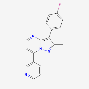 3-[3-(4-FLUOROPHENYL)-2-METHYLPYRAZOLO[1,5-A]PYRIMIDIN-7-YL]PYRIDINE