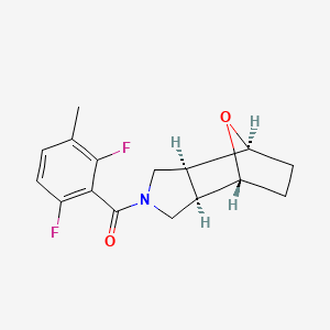 molecular formula C16H17F2NO2 B5357378 (1R*,2R*,6S*,7S*)-4-(2,6-difluoro-3-methylbenzoyl)-10-oxa-4-azatricyclo[5.2.1.0~2,6~]decane 