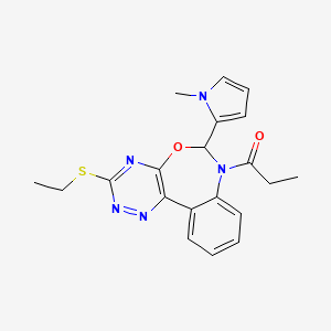 3-(ethylthio)-6-(1-methyl-1H-pyrrol-2-yl)-7-propionyl-6,7-dihydro[1,2,4]triazino[5,6-d][3,1]benzoxazepine