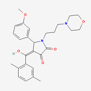 (4E)-4-[(2,5-dimethylphenyl)-hydroxymethylidene]-5-(3-methoxyphenyl)-1-(3-morpholin-4-ylpropyl)pyrrolidine-2,3-dione