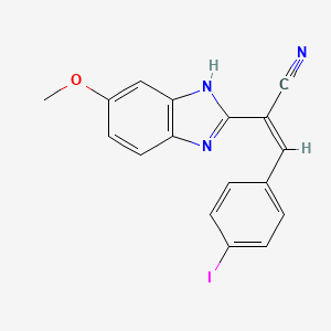 (2Z)-3-(4-iodophenyl)-2-(5-methoxy-1H-benzimidazol-2-yl)prop-2-enenitrile