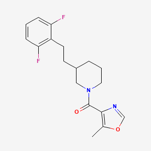 molecular formula C18H20F2N2O2 B5357531 3-[2-(2,6-difluorophenyl)ethyl]-1-[(5-methyl-1,3-oxazol-4-yl)carbonyl]piperidine 