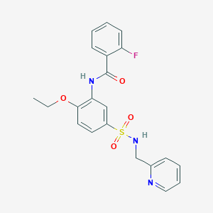 N-(2-ethoxy-5-{[(2-pyridinylmethyl)amino]sulfonyl}phenyl)-2-fluorobenzamide