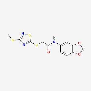 N-1,3-benzodioxol-5-yl-2-{[3-(methylthio)-1,2,4-thiadiazol-5-yl]thio}acetamide