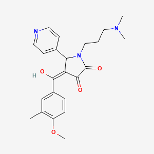 molecular formula C23H27N3O4 B5357728 1-[3-(dimethylamino)propyl]-3-hydroxy-4-(4-methoxy-3-methylbenzoyl)-5-(4-pyridinyl)-1,5-dihydro-2H-pyrrol-2-one 