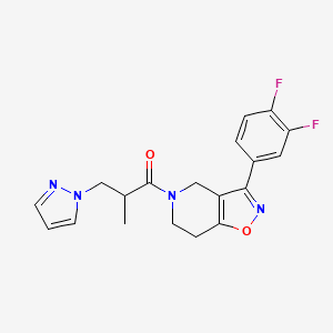 3-(3,4-difluorophenyl)-5-[2-methyl-3-(1H-pyrazol-1-yl)propanoyl]-4,5,6,7-tetrahydroisoxazolo[4,5-c]pyridine