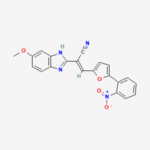 (2E)-2-(5-methoxy-1H-benzimidazol-2-yl)-3-[5-(2-nitrophenyl)furan-2-yl]prop-2-enenitrile