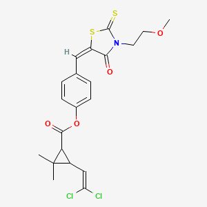 4-{[3-(2-methoxyethyl)-4-oxo-2-thioxo-1,3-thiazolidin-5-ylidene]methyl}phenyl 3-(2,2-dichlorovinyl)-2,2-dimethylcyclopropanecarboxylate