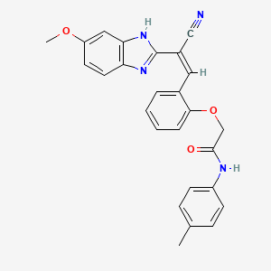 2-{2-[2-cyano-2-(5-methoxy-1H-benzimidazol-2-yl)vinyl]phenoxy}-N-(4-methylphenyl)acetamide