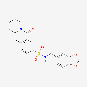 N-(1,3-benzodioxol-5-ylmethyl)-4-methyl-3-(piperidin-1-ylcarbonyl)benzenesulfonamide