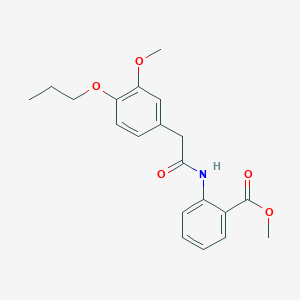 molecular formula C20H23NO5 B5358094 methyl 2-{[(3-methoxy-4-propoxyphenyl)acetyl]amino}benzoate 