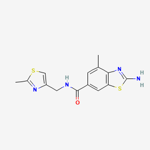 2-amino-4-methyl-N-[(2-methyl-1,3-thiazol-4-yl)methyl]-1,3-benzothiazole-6-carboxamide