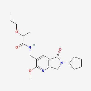 N-[(6-cyclopentyl-2-methoxy-5-oxo-6,7-dihydro-5H-pyrrolo[3,4-b]pyridin-3-yl)methyl]-2-propoxypropanamide