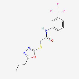 2-[(5-propyl-1,3,4-oxadiazol-2-yl)thio]-N-[3-(trifluoromethyl)phenyl]acetamide