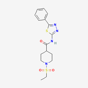 1-ethylsulfonyl-N-(5-phenyl-1,3,4-thiadiazol-2-yl)piperidine-4-carboxamide