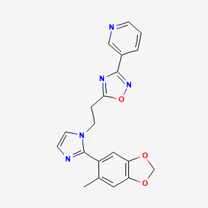 3-(5-{2-[2-(6-methyl-1,3-benzodioxol-5-yl)-1H-imidazol-1-yl]ethyl}-1,2,4-oxadiazol-3-yl)pyridine