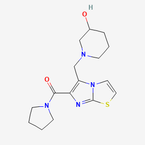 1-{[6-(pyrrolidin-1-ylcarbonyl)imidazo[2,1-b][1,3]thiazol-5-yl]methyl}piperidin-3-ol