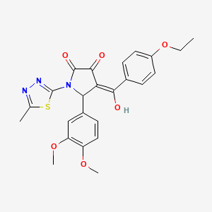 molecular formula C24H23N3O6S B5358460 5-(3,4-dimethoxyphenyl)-4-(4-ethoxybenzoyl)-3-hydroxy-1-(5-methyl-1,3,4-thiadiazol-2-yl)-1,5-dihydro-2H-pyrrol-2-one 