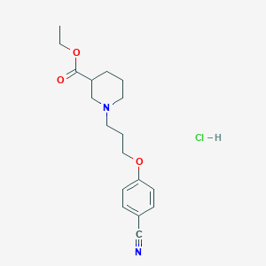 Ethyl 1-[3-(4-cyanophenoxy)propyl]piperidine-3-carboxylate;hydrochloride