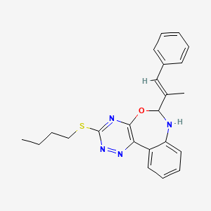 3-(butylthio)-6-(1-methyl-2-phenylvinyl)-6,7-dihydro[1,2,4]triazino[5,6-d][3,1]benzoxazepine