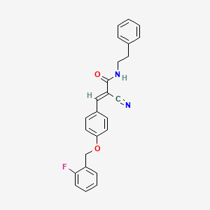 2-cyano-3-{4-[(2-fluorobenzyl)oxy]phenyl}-N-(2-phenylethyl)acrylamide