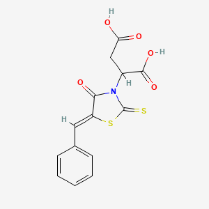 2-[(5Z)-5-benzylidene-4-oxo-2-sulfanylidene-1,3-thiazolidin-3-yl]butanedioic acid