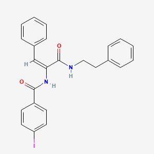 4-iodo-N-[(E)-3-oxo-1-phenyl-3-(2-phenylethylamino)prop-1-en-2-yl]benzamide