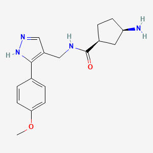 rel-(1S,3R)-3-amino-N-{[3-(4-methoxyphenyl)-1H-pyrazol-4-yl]methyl}cyclopentanecarboxamide hydrochloride