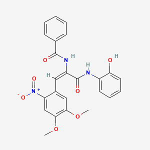 N-[(E)-1-(4,5-dimethoxy-2-nitrophenyl)-3-(2-hydroxyanilino)-3-oxoprop-1-en-2-yl]benzamide