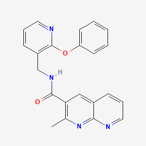 2-methyl-N-[(2-phenoxypyridin-3-yl)methyl]-1,8-naphthyridine-3-carboxamide