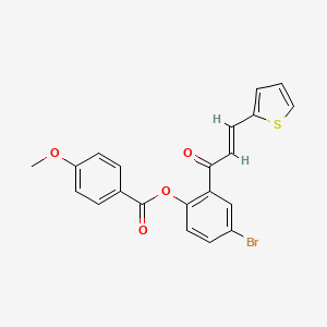 4-bromo-2-[3-(2-thienyl)acryloyl]phenyl 4-methoxybenzoate