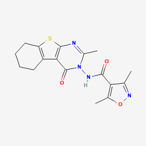 3,5-dimethyl-N-(2-methyl-4-oxo-5,6,7,8-tetrahydro[1]benzothieno[2,3-d]pyrimidin-3(4H)-yl)-4-isoxazolecarboxamide