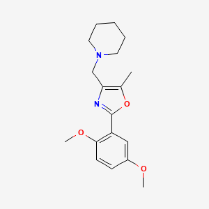 molecular formula C18H24N2O3 B5358611 1-{[2-(2,5-dimethoxyphenyl)-5-methyl-1,3-oxazol-4-yl]methyl}piperidine 