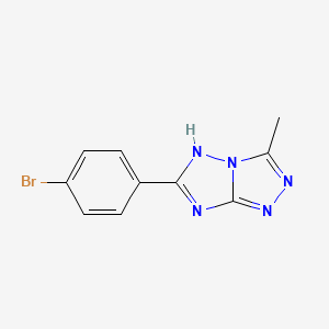 molecular formula C10H8BrN5 B5358618 6-(4-bromophenyl)-3-methyl-5H-[1,2,4]triazolo[4,3-b][1,2,4]triazole 