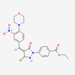 ethyl 4-[(4Z)-4-[(4-morpholin-4-yl-3-nitrophenyl)methylidene]-3,5-dioxopyrazolidin-1-yl]benzoate