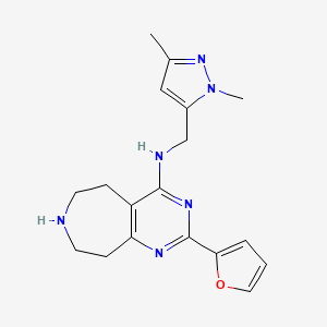 N-[(1,3-dimethyl-1H-pyrazol-5-yl)methyl]-2-(2-furyl)-6,7,8,9-tetrahydro-5H-pyrimido[4,5-d]azepin-4-amine