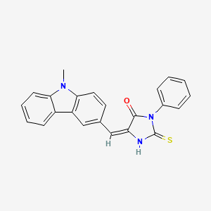 molecular formula C23H17N3OS B5358704 5-[(E)-1-(9-METHYL-9H-CARBAZOL-3-YL)METHYLIDENE]-3-PHENYL-2-THIOXOTETRAHYDRO-4H-IMIDAZOL-4-ONE 