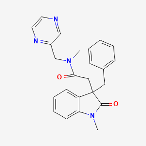 2-(3-benzyl-1-methyl-2-oxo-2,3-dihydro-1H-indol-3-yl)-N-methyl-N-(pyrazin-2-ylmethyl)acetamide