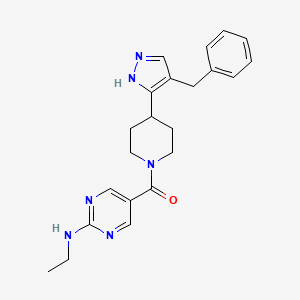 [4-(4-benzyl-1H-pyrazol-5-yl)piperidin-1-yl]-[2-(ethylamino)pyrimidin-5-yl]methanone