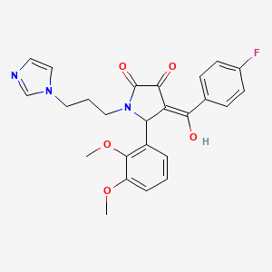 molecular formula C25H24FN3O5 B5358815 5-(2,3-dimethoxyphenyl)-4-(4-fluorobenzoyl)-3-hydroxy-1-[3-(1H-imidazol-1-yl)propyl]-2,5-dihydro-1H-pyrrol-2-one 