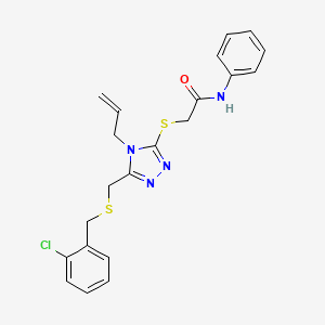 2-[[5-[(2-chlorophenyl)methylsulfanylmethyl]-4-prop-2-enyl-1,2,4-triazol-3-yl]sulfanyl]-N-phenylacetamide