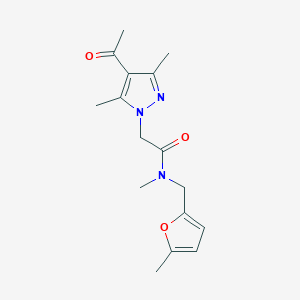 2-(4-acetyl-3,5-dimethyl-1H-pyrazol-1-yl)-N-methyl-N-[(5-methyl-2-furyl)methyl]acetamide