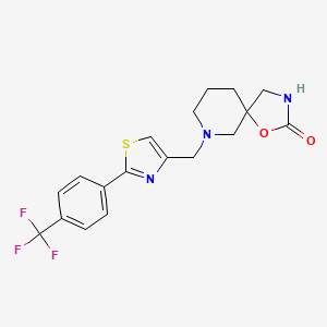 7-({2-[4-(trifluoromethyl)phenyl]-1,3-thiazol-4-yl}methyl)-1-oxa-3,7-diazaspiro[4.5]decan-2-one