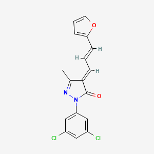 2-(3,5-dichlorophenyl)-4-[3-(2-furyl)-2-propen-1-ylidene]-5-methyl-2,4-dihydro-3H-pyrazol-3-one